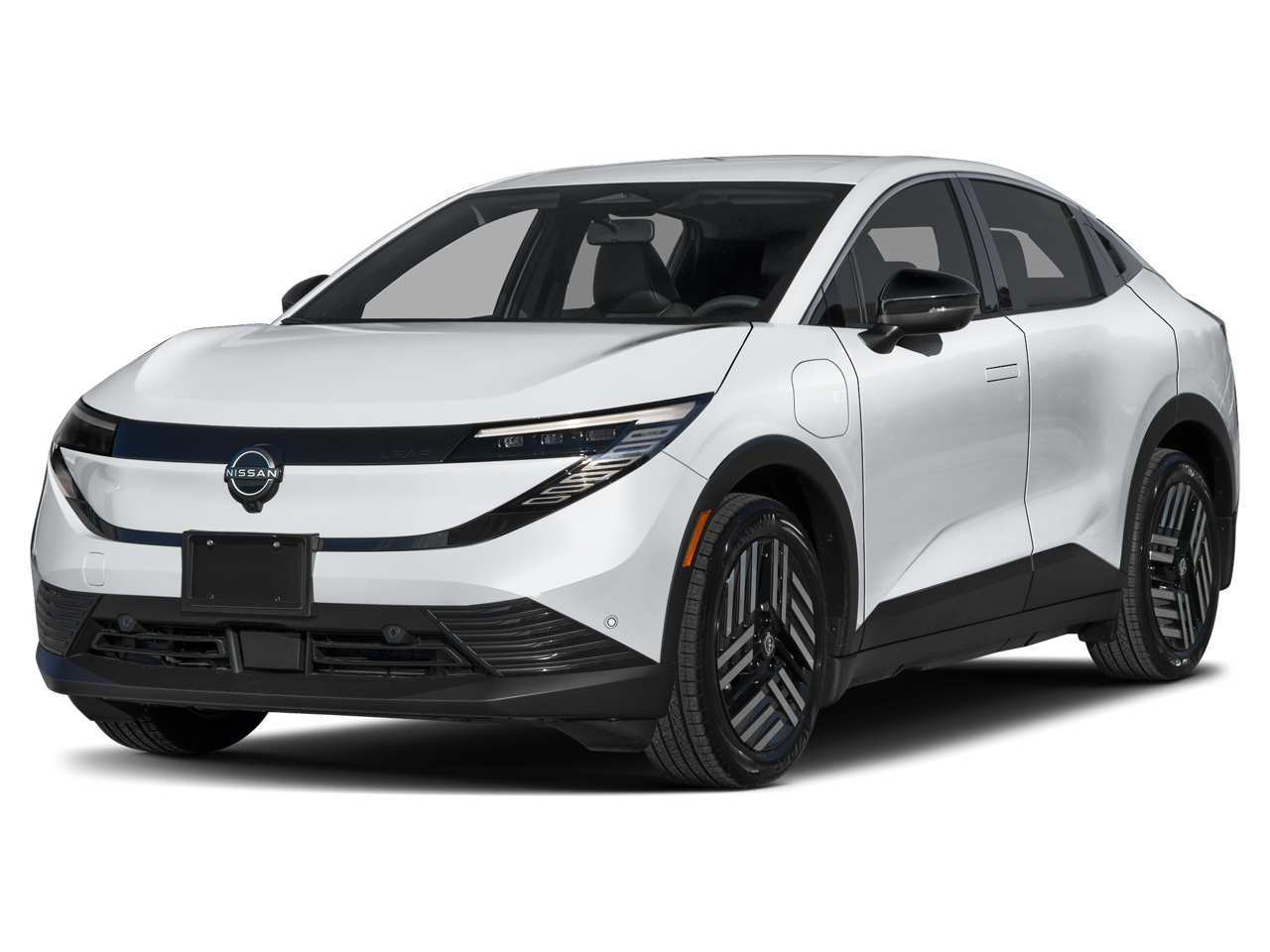2026 Nissan LEAF SV+ in Everest White Pearl Tricoat — front three-quarter view